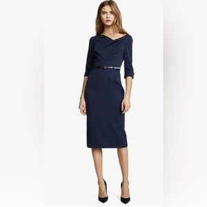 NWOT Black Halo Women's 3/4 Sleeve Jackie O Dress Color- Eclipse navy blue SZ 6